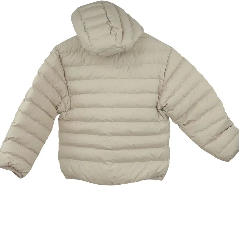 Nike Puffer Jacket Kids Size‎ M Brown Quilted Hooded Sporty Minimalist NEW